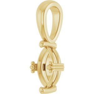 14K Yellow Gold 8x4.5 mm Marquise Pendant Mounting – image 4