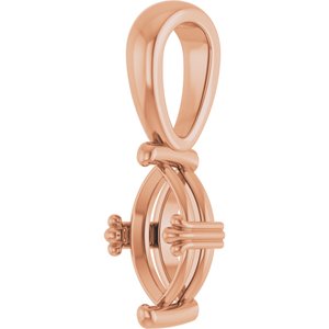 14K Rose Gold 8x4.5 mm Marquise Pendant Mounting – image 4