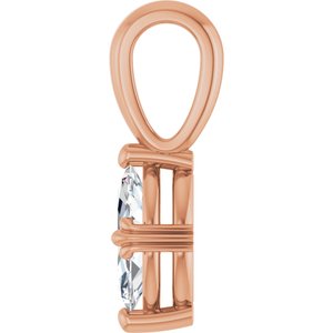 18K Rose Gold 8x4.5 mm Marquise Pendant Mounting – image 5