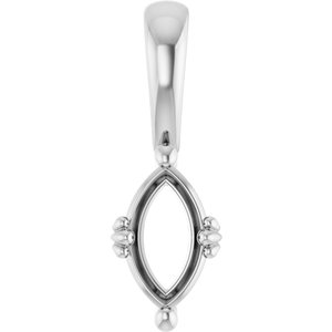10K White Gold 8x4.5 mm Marquise Pendant Mounting – image 2