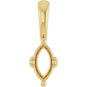 10K Yellow Gold 8x4.5 mm Marquise Pendant Mounting – image 2