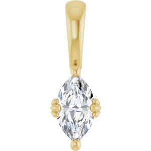 10K Yellow Gold 8x4.5 mm Marquise Pendant Mounting
