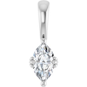 Continuum Sterling Silver 8x4.5 mm Marquise Pendant Mounting