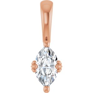 14K Rose Gold 8x4.5 mm Marquise Pendant Mounting