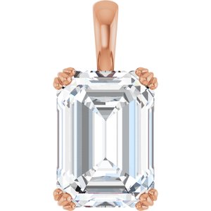 18K Rose Gold 14x10 mm Emerald Pendant Mounting