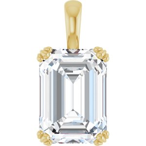 14K Yellow Gold 14x10 mm Emerald Pendant Mounting