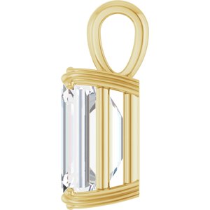 14K Yellow Gold 14x10 mm Emerald Pendant Mounting – image 5