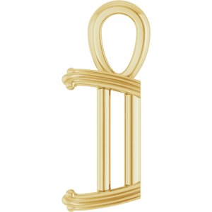 14K Yellow Gold 14x10 mm Emerald Pendant Mounting – image 6