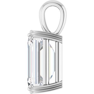 14K White Gold 14x10 mm Emerald Pendant Mounting – image 5