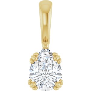 10K Yellow Gold 8x6 mm Pear Pendant Mounting