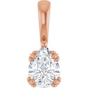 14K Rose Gold 8x6 mm Pear Pendant Mounting