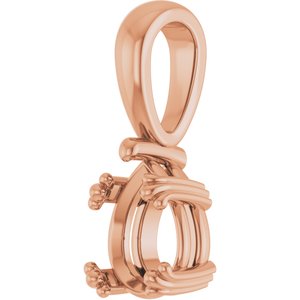 10K Rose Gold 8x6 mm Pear Pendant Mounting – image 4