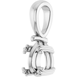 Sterling Silver 8x6 mm Pear Pendant Mounting – image 4