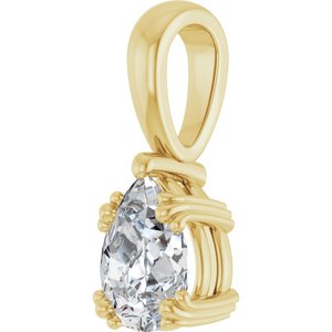 14K Yellow Gold 8x6 mm Pear Pendant Mounting – image 3