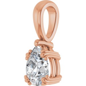 10K Rose Gold 8x6 mm Pear Pendant Mounting – image 3