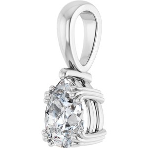 14K X1 White Gold 8x6 mm Pear Pendant Mounting – image 3