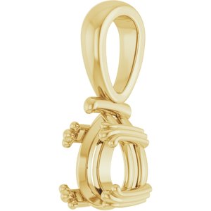 10K Yellow Gold 8x6 mm Pear Pendant Mounting – image 4