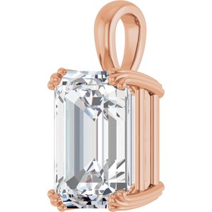10K Rose Gold 14x10 mm Emerald Pendant Mounting – image 3