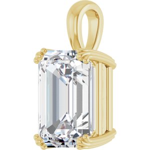 10K Yellow Gold 14x10 mm Emerald Pendant Mounting – image 3