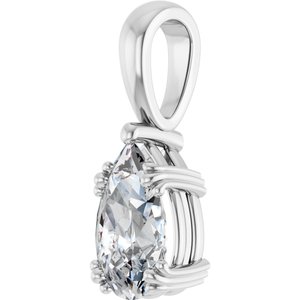 14K X1 White Gold 10x6 mm Pear Pendant Mounting – image 3