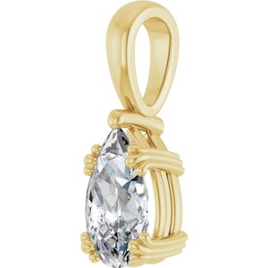 14K Yellow Gold 10x6 mm Pear Pendant Mounting – image 3
