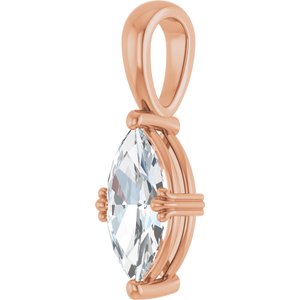 10K Rose Gold 11x5.5 mm Marquise Pendant Mounting – image 3