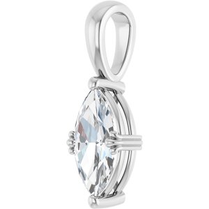 14K X1 White Gold 11x5.5 mm Marquise Pendant Mounting – image 3