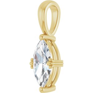 10K Yellow Gold 11x5.5 mm Marquise Pendant Mounting – image 3