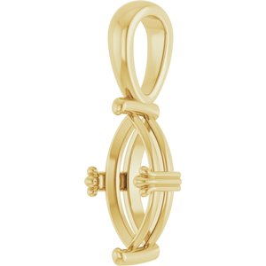 14K Yellow Gold 11x5.5 mm Marquise Pendant Mounting – image 4