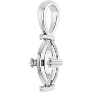 10K White Gold 11x5.5 mm Marquise Pendant Mounting – image 4