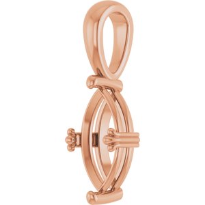 18K Rose Gold 11x5.5 mm Marquise Pendant Mounting – image 4