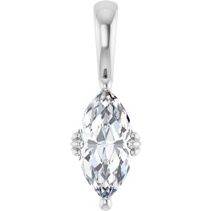 14K X1 White Gold 11x5.5 mm Marquise Pendant Mounting