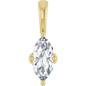 14K Yellow Gold 11x5.5 mm Marquise Pendant Mounting
