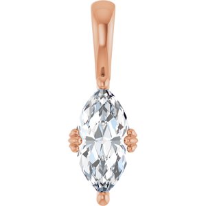 14K Rose Gold 11x5.5 mm Marquise Pendant Mounting
