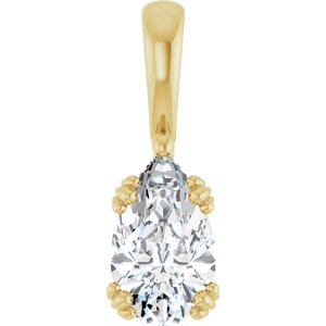 10K Yellow Gold 10x6 mm Pear Pendant Mounting