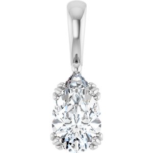 Platinum 10x6 mm Pear Pendant Mounting