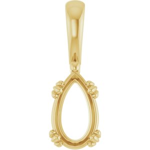 14K Yellow Gold 10x6 mm Pear Pendant Mounting – image 2
