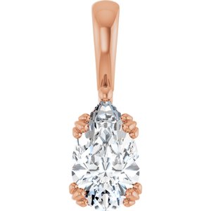 14K Rose Gold 10x6 mm Pear Pendant Mounting