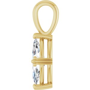 18K Yellow Gold 11x5.5 mm Marquise Pendant Mounting – image 5