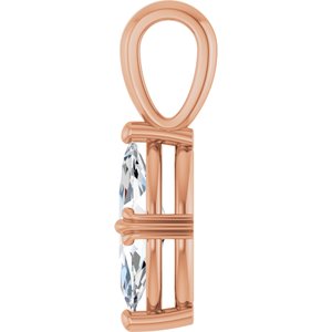 18K Rose Gold 11x5.5 mm Marquise Pendant Mounting – image 5