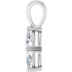14K X1 White Gold 11x5.5 mm Marquise Pendant Mounting – image 5