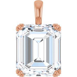 10K Rose Gold 15x13 mm Emerald Pendant Mounting