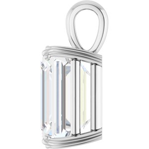 Sterling Silver 15x13 mm Emerald Pendant Mounting – image 5