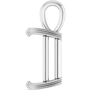 10K White Gold 15x13 mm Emerald Pendant Mounting – image 6
