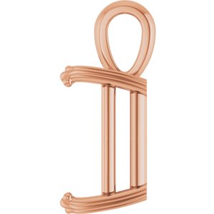 14K Rose Gold 15x13 mm Emerald Pendant Mounting – image 6