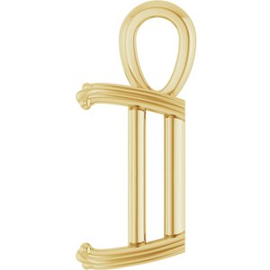 10K Yellow Gold 15x13 mm Emerald Pendant Mounting – image 6
