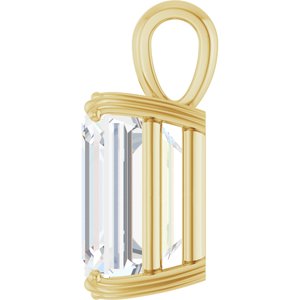 18K Yellow Gold 15x13 mm Emerald Pendant Mounting – image 5