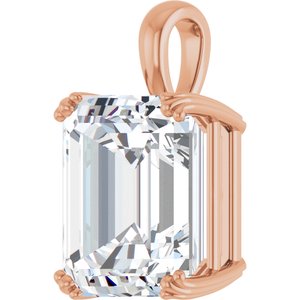10K Rose Gold 15x13 mm Emerald Pendant Mounting – image 3