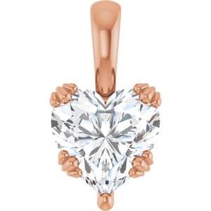 10K Rose Gold 9x9 mm Heart Pendant Mounting