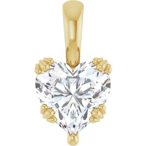 10K Yellow Gold 9x9 mm Heart Pendant Mounting